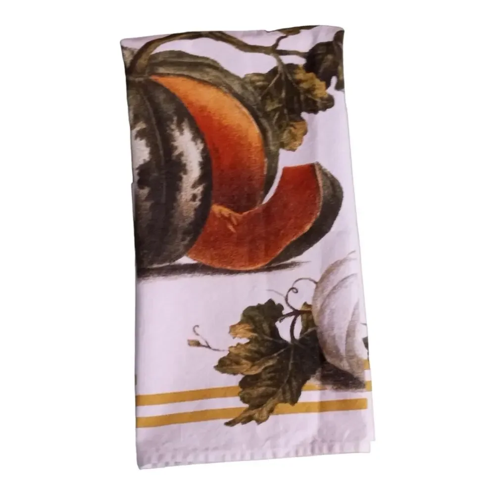 Williams Sonoma Harvest Pumpkin Fall Autumn Tea Dish Towel Cotton
